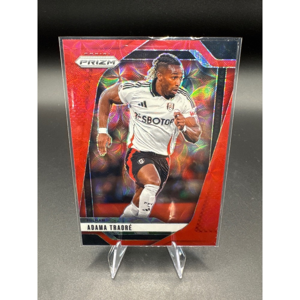 2024-25 Panini Prizm Adama Traore Fulham Red Mojo Prizm 22/30 #204 Soccer Card